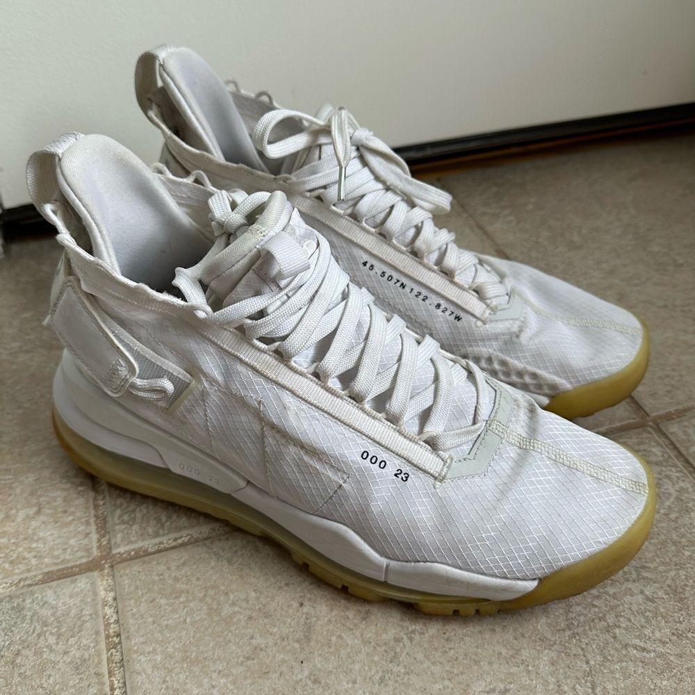 Jordan White Sneakers with Light Brown Sole
